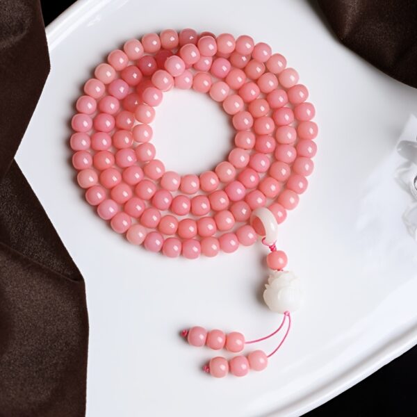 Natural Bodhi Bracelet Pink 108pcs Design Bodhi Ziwen Play Bracelet Men'S and Women'S Buddha Beads Prayer Bead Bracelet