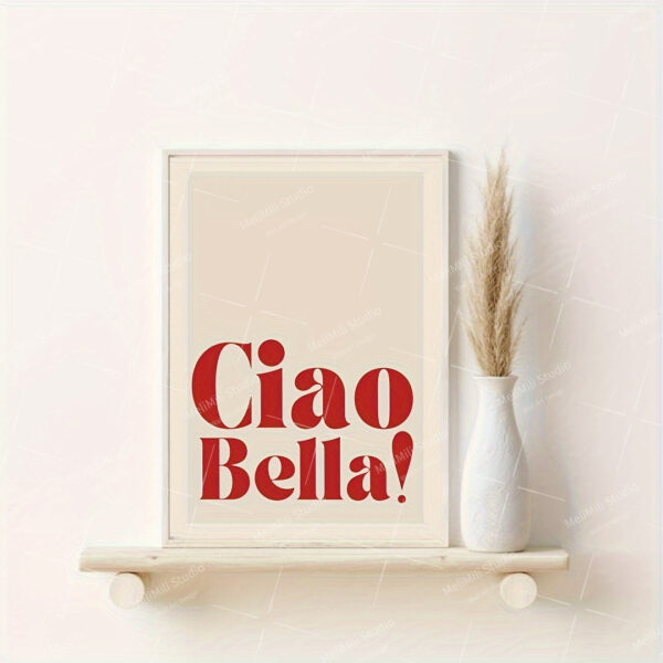 1pc Retro Rock "Ciao Bella!" Room Decor Polyester Canvas Print, Aesthetic Music Lyric Wall Art, Living Room & Office Decor, Ideal for Thanksgiving Gift