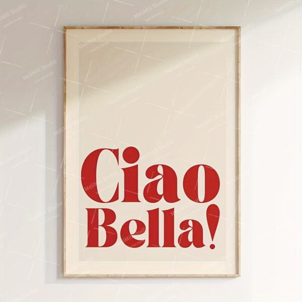 1pc Retro Rock "Ciao Bella!" Room Decor Polyester Canvas Print, Aesthetic Music Lyric Wall Art, Living Room & Office Decor, Ideal for Thanksgiving Gift